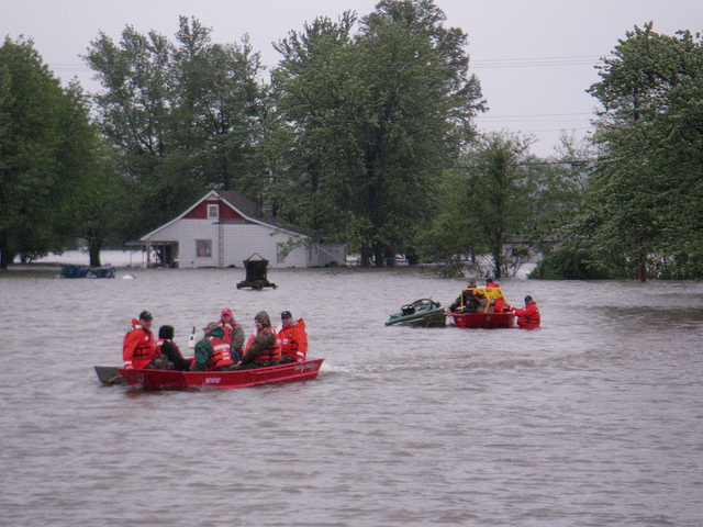raft evacuation during flood